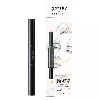 gatsby THE DESIGNER Dual Cover Concealer White Beige Cosmetics 2in1 Specification Point For Acne and Blue Beards [Men s Cover] Scars, Pores,