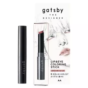 gatsby THE DESIGNER The Lip Eye Coloring Stick Smoky Red Cosmetics Lip Color Eye Natural Finish (Gatsby Designer) & [Men s Color] 0.9g