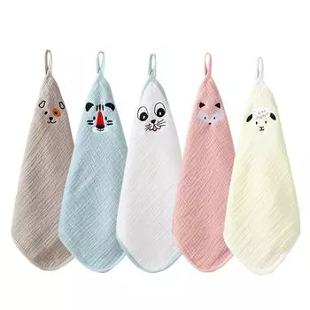 Gauze Handkerchiefs for Gauze Baby with Set of 5 [MOMSMENU] Babies, 6-Layer Towels, 100% Cotton, Loops, Soft, 25x25cm,