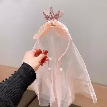 Gauze Happy Birthday Headband Mesh Girls Hair Hoop Simple Birthday Hairband Daliy