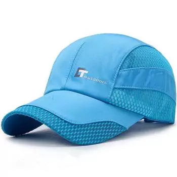 Gauze Quick-Drying Sports Baseball Cap for Men and Women 2025 Summer New Lightweight Mesh Breathable Sun Protection Cricket-cap Hat Lake Blue