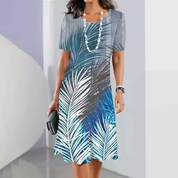 Гавайи Кокосовая пальма 3D Принт Женские платья Длинные платья для отпуска Женская одежда Летнее цельное платье S