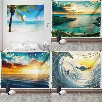 Гавайи Sunrise Coast Гобелен Спальня Гостиная Гобелен Украшения Дома Настенный Гобелен 100x75cm