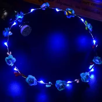 Гавайи Светодиодная светящаяся повязка на голову Искусственный цветок Светящийся Венок Корона Свадебная повязка на голову Женская Девичья Головной убор