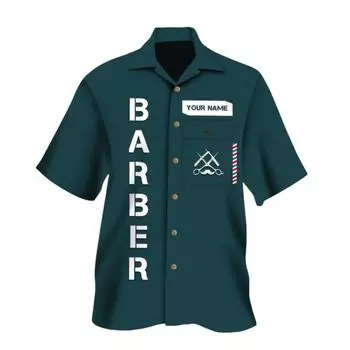 Гавайская персонализированная модная рубашка для мужчин с именем, летняя, повседневная, парикмахерская, 3D-принт, короткий рукав, пляжная футболка Harajuku DXCS03, цветочный узор S