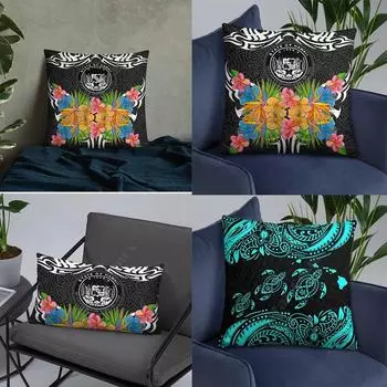 Гавайская подушка-медальон с наволочкой с тропическим цветком, домашний декор 40x40cm