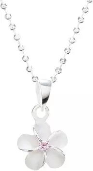 Гавайские украшения ожерелье кулон розовый кубический цирконий мини плюмерия ювелирные изделия [LocoMocoAloha] [подлинный продукт]