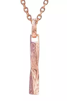 Гавайские украшения ожерелье палочка витой кулон бренд оставляем на цепочке хирургическая нержавеющая сталь нержавеющая сталь гипоаллергенный розовый розовое золото 45 см