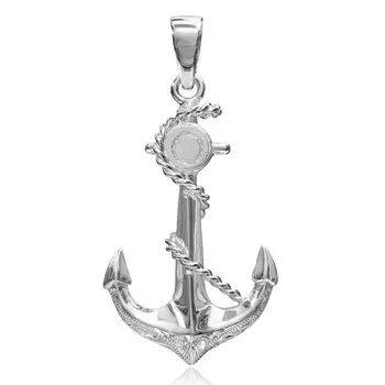Гавайские украшения ожерелье с подвеской в виде якоря, серебро 925 [Leilani] (Якорь Икари) Мужской (Нет цепи)
