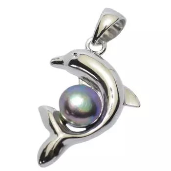 Гавайские украшения подвеска Top Dolphin Fresh Water Pearl серебро 925 [BreezyIsland]