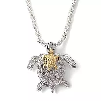 Гавайские ювелирные изделия ожерелье кулон с желтым золотым покрытием Honu Jewelry [LocoMocoAloha] [Подлинный продукт]