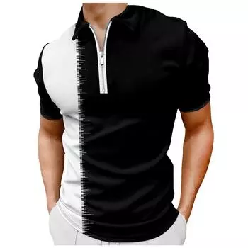 Гавайский стиль с коротким рукавом на молнии Модная футболка Мужской кардиган Лето M серый