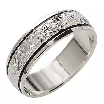 Гавайское ювелирное кольцо BLK Line, серебро 925 пробы [BreezyIsland] (US8-JP16.5)