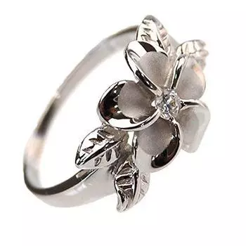 Гавайское ювелирное кольцо Plumeria Leaf [BreezyIsland] & (US5-JP9)