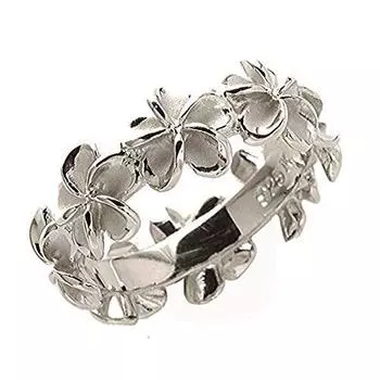 Гавайское ювелирное кольцо Plumeria Lei Ring Серебро 925 [BreezyIsland] (US5-JP9)
