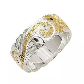 Гавайское ювелирное кольцо Plumeria Scroll Ring GD [BreezyIsland] & (US6-JP11.5)