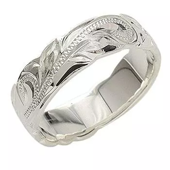 Гавайское ювелирное кольцо Plumeria Scroll Ring Серебро 925 [BreezyIsland] & (US9-JP18.5)