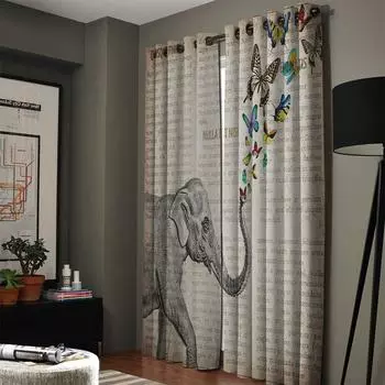 Газетный слон Шторы для гостиной Декоративные элементы Гостиная 135W x 60H(cm)