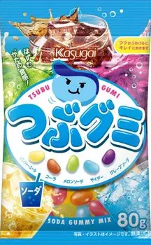 Газированные напитки Kasugai Seika Tsubu Gummy Soda 80 г x 10 шт.