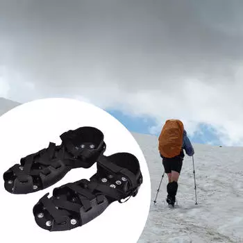 Газон Аэратор Чехлы для обуви Кошки для льда Портативные черные эргономичные тяговые шипы 34 шипа Обувь для