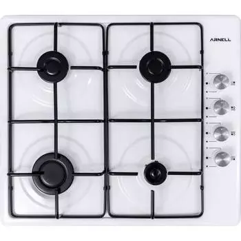 Газовая эмалированная плита с 4 конфорками, белая