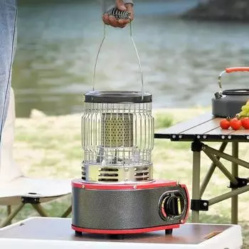 Газовая нагревательная плита Ручная вытяжка Пропановый обогреватель Портативная ветрозащитная горелка Грелка для рук Палатка для отдыха на природе Оборудование для кемпинга красный