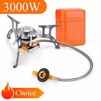 Газовая плита для кемпинга 3000 Вт, складная горелка, портативная складная зажигалка, кухонное оборудование для приготовления пищи на открытом воздухе, аксессуары для походных плит