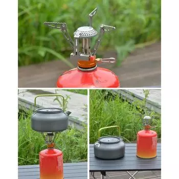 Газовая плита для кемпинга, обогреватель, регулируемая интенсивность пламени, коррозионностойкая, нержавеющая, легкая складная уличная печь для пикника серебряный