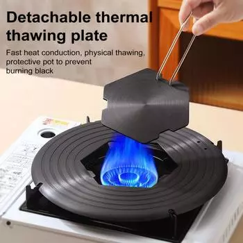 Газовая плита Рассеиватель тепла со съемными ручками Ручка против ожогов Равномерное распределение тепла Многоцелевой предохранитель пламени для тушения Жарки Кемпинга серый