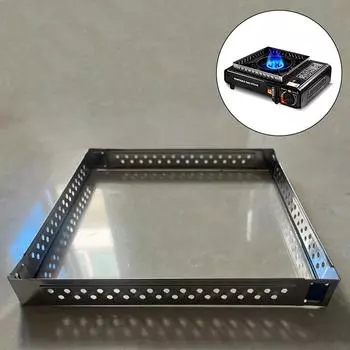 Газовая плита Ветрозащитные кольца Съемная ветрозащитная стойка Портативная кухонная утварь Ветрозащитная стойка для пикника на открытом воздухе серебряный