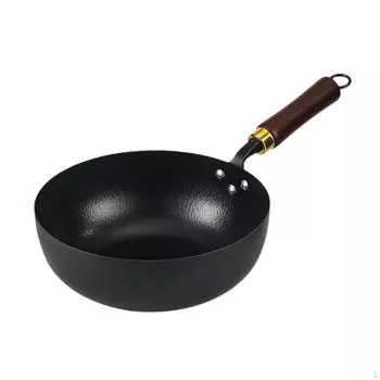 Газовый вок с кольцом для подвешивания и деревянной ручкой Diameter 24 cm