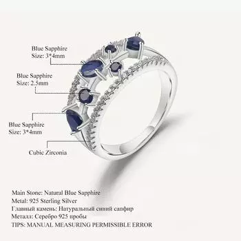 Gb 0,65 карат натуральный синий сапфир кольцо из стерлингового серебра 925 пробы необычные классические овальные кольца с драгоценными камнями для женщин ювелирные изделия 10