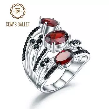 Gb 925 пробы серебро штабелируемое юбилейное кольцо 4,0 карата натуральный красный гранат кольца с камнем для женщин ювелирные изделия 6