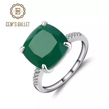 Gb 9,66 карата натуральный зеленый агат, драгоценный камень, обручальные кольца, кольцо из стерлингового серебра 925 пробы с камнем, ювелирные изделия для женщин 10