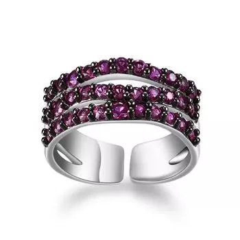 Gb Design, кольца из стерлингового серебра 925 пробы с ежевикой для женщин, ювелирные изделия, созданные в лаборатории, рубиновые полые регулируемые открытые кольца Resizable