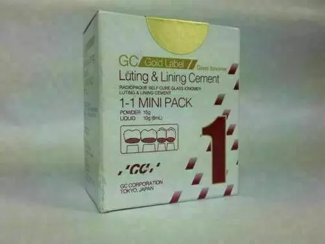 GC Fuji 1 Стоматологический цемент для фиксации и облицовки (15г - 10мл) Упаковать БЕСПЛАТНО