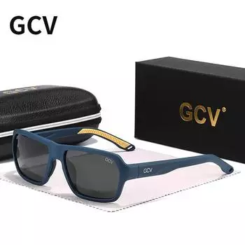 GCV Brand Professional Fishing Driving Cycling Sports Goggles Polarized Sunglasses Square Rectangle Men Women UNISEX TR90 Polarized красный