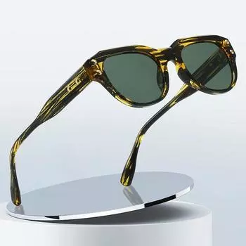 GCV Брендовые ацетатные квадратные прямоугольные поляризованные солнцезащитные очки для мужчин и женщин, модные уличные очки, UV400, качество предметов роскоши