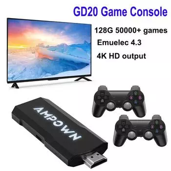 GD20 Game Stick Choice 4K Console 128G 50000 игр Emuelec 4.3 GD20 TV Video Game Portable Retro Console 64G