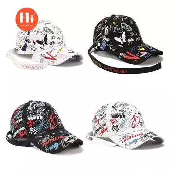 GD концерт тот же стиль граффити бейсболка мужская и женская мода кепка с длинным ремешком летний принт хип-хоп шляпа 1