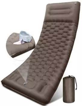 GDREAMT Air Mat Кемпинговый коврик Компактный, с ощущением опоры Воздушный коврик с подушкой Удобный для сна Герметичный Прочный Толстый Легкий С ножным управлением