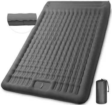 GDREAMT Двойной воздушный коврик Компактный Толщина Для 2 Включает Удобный для сна Легко Включает хранение Палатка Для сна на открытом воздухе в кемпинге Серый серый