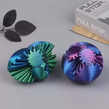 Gear Ball 3D печатный Gear Ball Spin Ball Cube игрушка идеально подходит для снятия стресса и беспокойства расслабляющая деформационная Gear Ball настольная игрушка Blue green