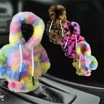 Gear Change Lever Sweatshirt Covers Shifter Knob Hoodie Car Decoration Universal Car Gear Lever Cover Speed Lever Sweatshirt фиолетовый