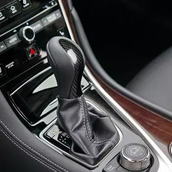 Наклейка на ручку переключения передач из волокнистой дуги, не царапающая, углеродная, изогнутая, для салона автомобиля, переключение передач
