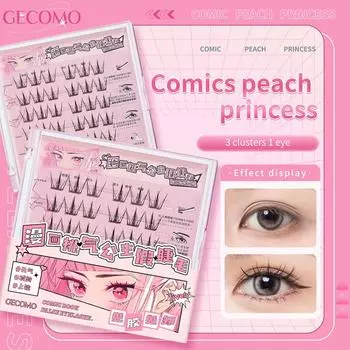 GECOMO Comics Cat Style Накладные ресницы без клея Имитация завивки Подходит для начинающих W-образные сегментированные ресницы