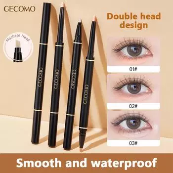 GECOMO Dual-ended Eyebrow Pencil Matte Shimmer Long-lasting Makeup Shadow Brightening Highlight Eyeliner