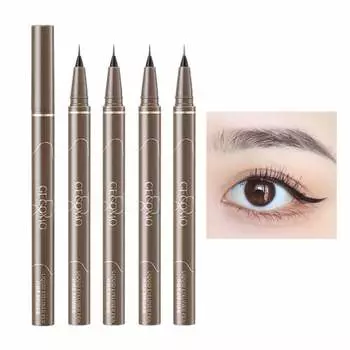 GECOMO Genuine Waterproof and Sweatproof Eyeliner, Extra Fine, Long Lasting, Easy to Color, Korean Makeup, Smudge Resistant, Extra Fine Eyeliner, 0.00