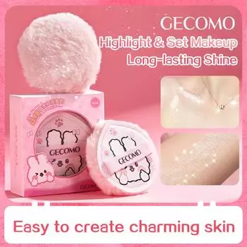 GECOMO High-gloss Loose Powder Fixing Ball, Fine Shimmer Fixing Powder, Brighten Body Glitter Highlight Ball