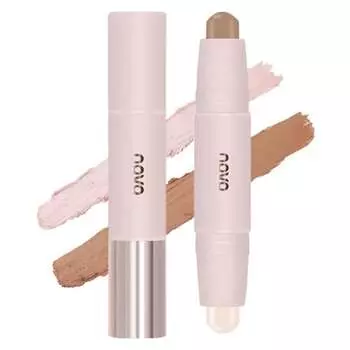 GECOMO Highlight Shading Stick 3D Double Head Highlight Stick Correction Nose Shadow Shadow Silhouette Area Natural Contour Makeup Pearlescent 3D Mult